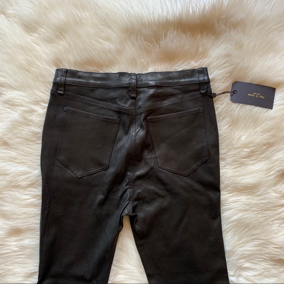 New! RAG & BONE Braxton Lambskin Leather Pants - Picture 10 of 12